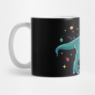 Santa Hat Christmas Lights T-rex Mug